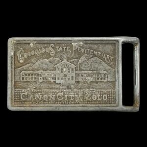 Vintage Colorado State Penitentiary Canon City CO Belt Buckle Prison‎ Souvenir